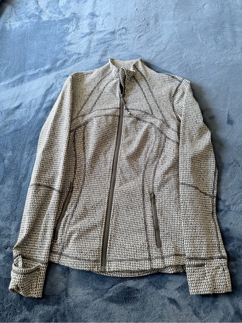 Lululemon Define Jacket Black White Houndstooth Womens Medium Full Zip